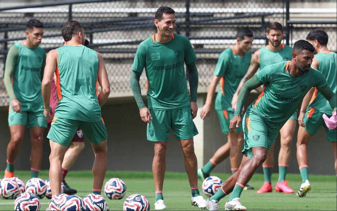 Treino do Fluminense na Universidade da Carolina do Sul (Foto: Marcelo Gonçalves/FFC)