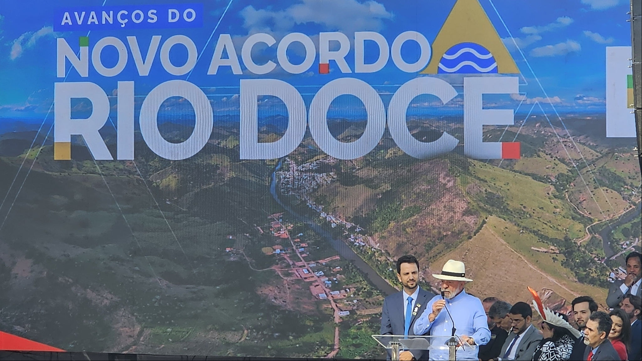 Lula em cerimônia de apresentação dos Avanços do Acordo Rio Doce 